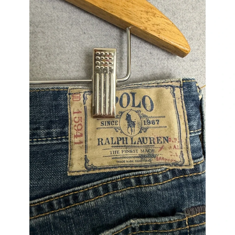 Polo Ralph Lauren Classic 867 Mens Jeans Medium Wash Blue Denim Fits 37x22.5